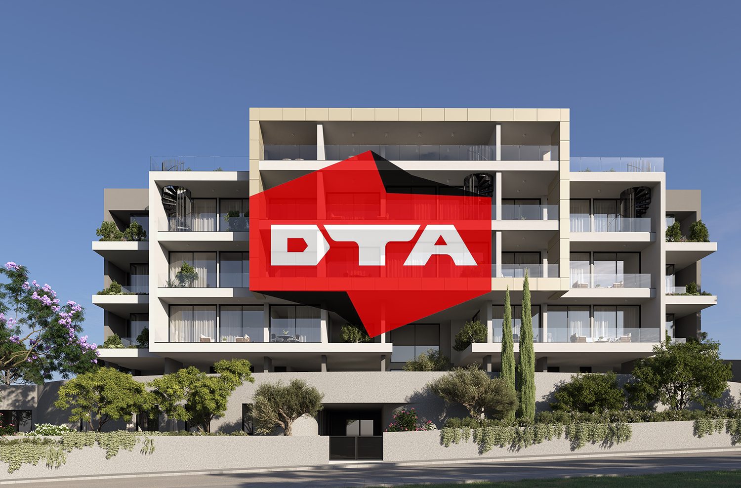 360 virtual tour of Project Luma apartment complex by DTA in Agia Varvara, Limassol – modern 3 & 4 bedroom units with roof gardens